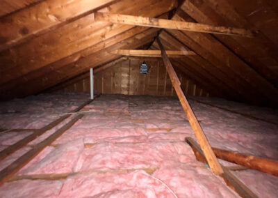 blown in cellulose insulation before image